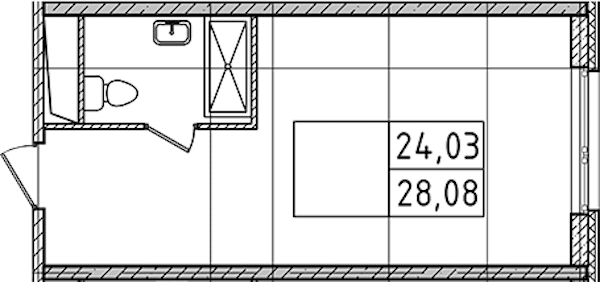 Квартира студия 28.08 м², 3/14 эт., Комплекс апартаментов «Ladozhsky Avenir»